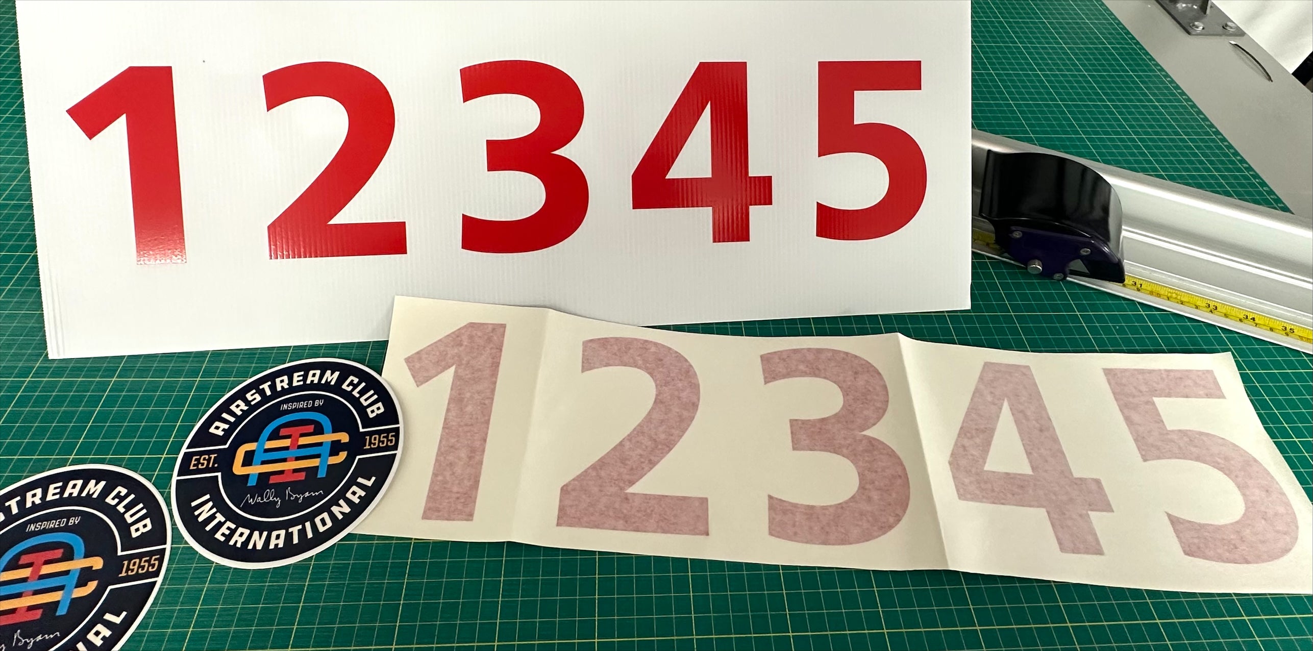 Set of 5 Digit Membership Numbers WITH Logo Decal