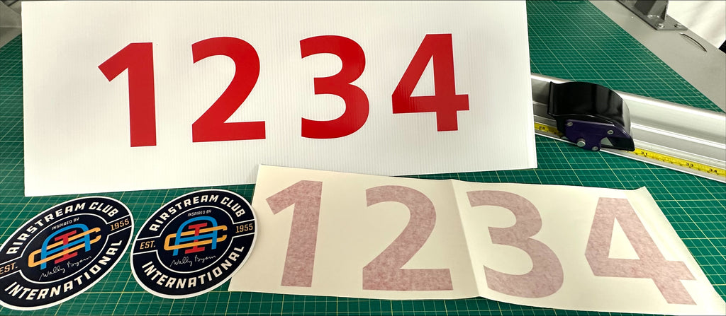 Set of 4 Digit Membership Numbers WITH Logo Decal