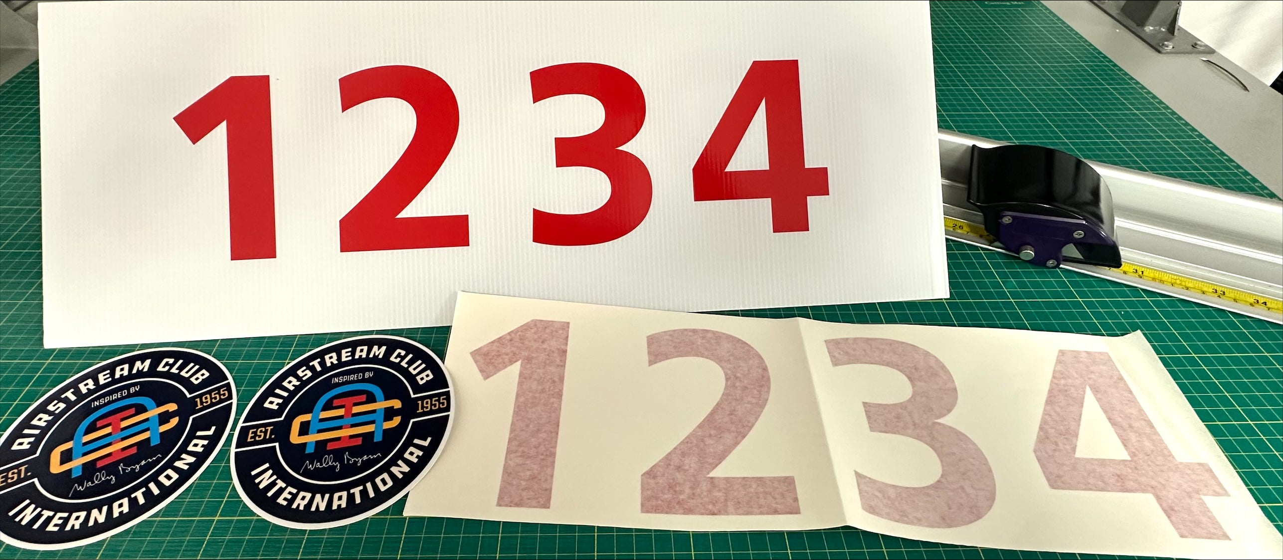 Set of 4 Digit Membership Numbers WITH Logo Decal